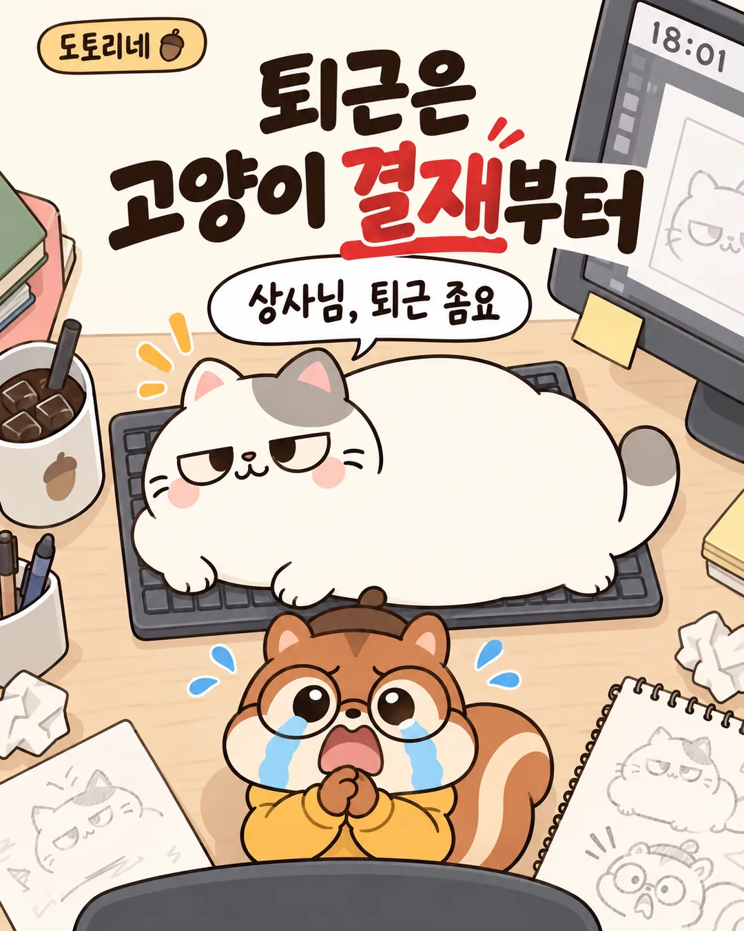 퇴근은 고양이 결재부터